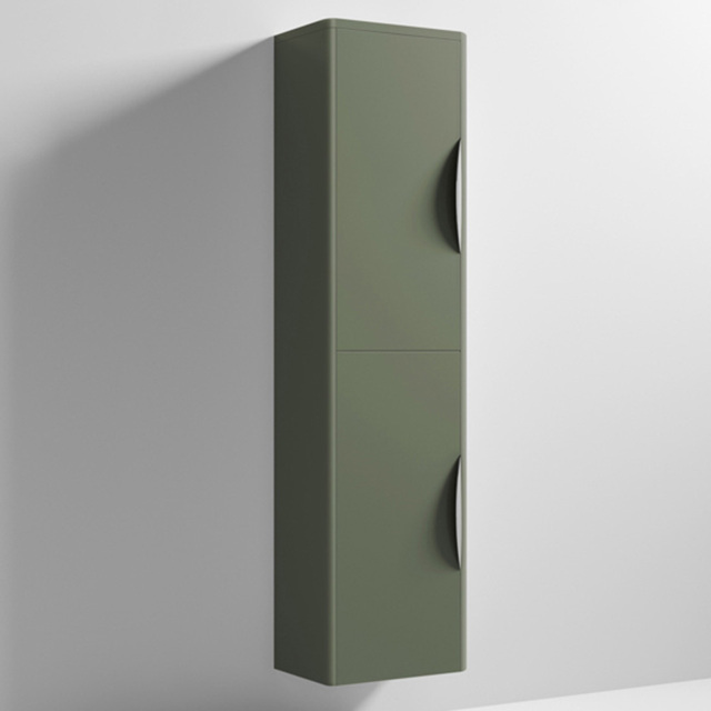 nuie Parade 2 Door Satin Green Wall Hung Tall Cabinet - image 1