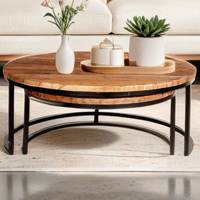 Brooklyn Wooden Round Nest of Tables Set of 2 - image 1