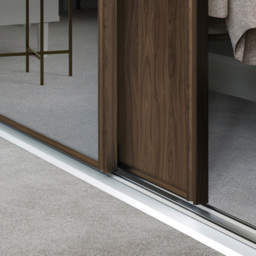 Spacepro Classic 2 Door Walnut Frame Sliding Wardrobe Kit with Single Panel and Single Mirror 1185mm - thumbnail 4