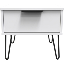 Crowndale Hong Kong Single Drawer Matt White Wide Side Table Ready Assembled - thumbnail 3