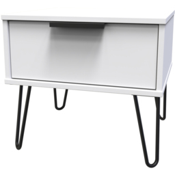 Crowndale Hong Kong Single Drawer Matt White Wide Side Table Ready Assembled - thumbnail 2
