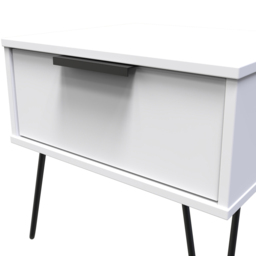 Crowndale Hong Kong Single Drawer Matt White Wide Side Table Ready Assembled - thumbnail 4