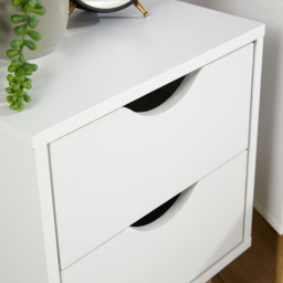 Home Source Boden White 2 Drawer Bedside Table 2 Pack - thumbnail 3