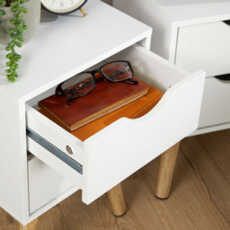 Home Source Boden White 2 Drawer Bedside Table 2 Pack - thumbnail 4
