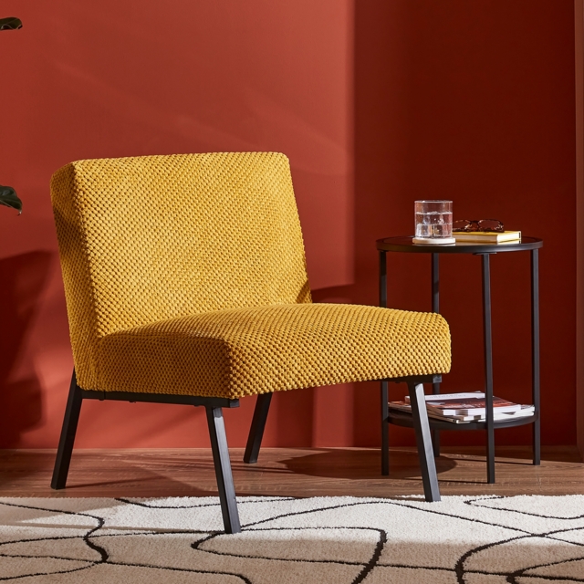 Lukas Chenille Accent Chair - Ochre