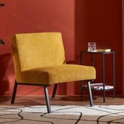 Lukas Chenille Accent Chair - Ochre - thumbnail 1