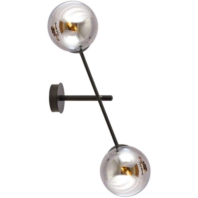 Emibig Linear Graphite Shade Black 2 Light E14 LED Wall Lamp - image 1