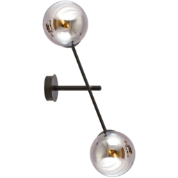 Emibig Linear Graphite Shade Black 2 Light E14 LED Wall Lamp - thumbnail 1