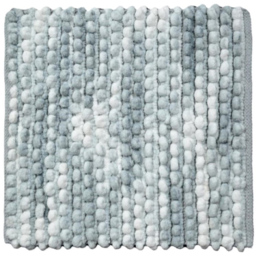Allure Bath Fashions Grey Marble Effect Non Slip Chunky Bobble Square Bath Mat - thumbnail 1
