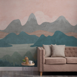 Grandeco Mountains Textured Multicolour Mural - thumbnail 1