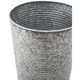 Ivyline Grey Ribbed Galvanised Vase 50cm - thumbnail 2