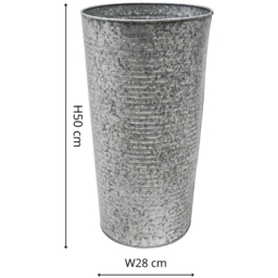 Ivyline Grey Ribbed Galvanised Vase 50cm - thumbnail 4