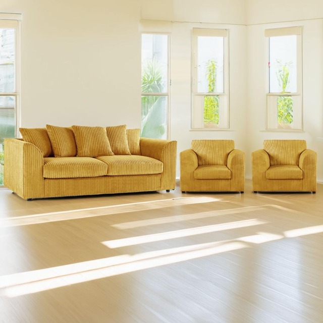 Luxor 5 Seater Mustard Jumbo Cord Sofa Set with Scatter Back - image 1