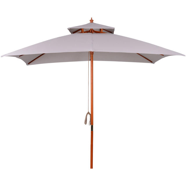 Outsunny 2 Tier Grey Square Parasol 3m - image 1