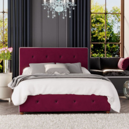 Laurence Llewelyn-Bowen Hesper Super King Size Berry Plush Velvet Ottoman Bed