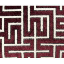 Berlin Cut Velvet Cushion Burgundy - thumbnail 2