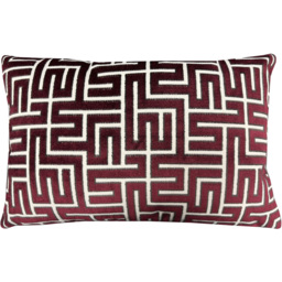 Berlin Cut Velvet Cushion Burgundy