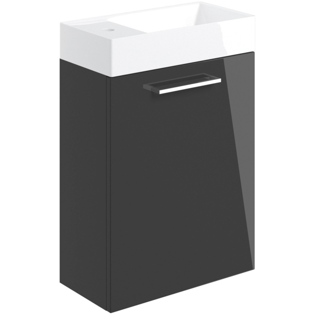Bathstore Milford Single Door Anthracite Wall Hung Basin Unit 410mm - image 1