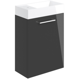 Bathstore Milford Single Door Anthracite Wall Hung Basin Unit 410mm