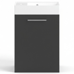 Bathstore Milford Single Door Anthracite Wall Hung Basin Unit 410mm - thumbnail 3