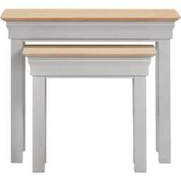 Seconique Bordeaux Pebble Grey and Oak Nest of Tables Set of 2 - thumbnail 3
