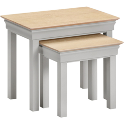Seconique Bordeaux Pebble Grey and Oak Nest of Tables Set of 2 - thumbnail 2