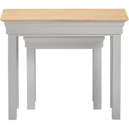 Seconique Bordeaux Pebble Grey and Oak Nest of Tables Set of 2 - thumbnail 4