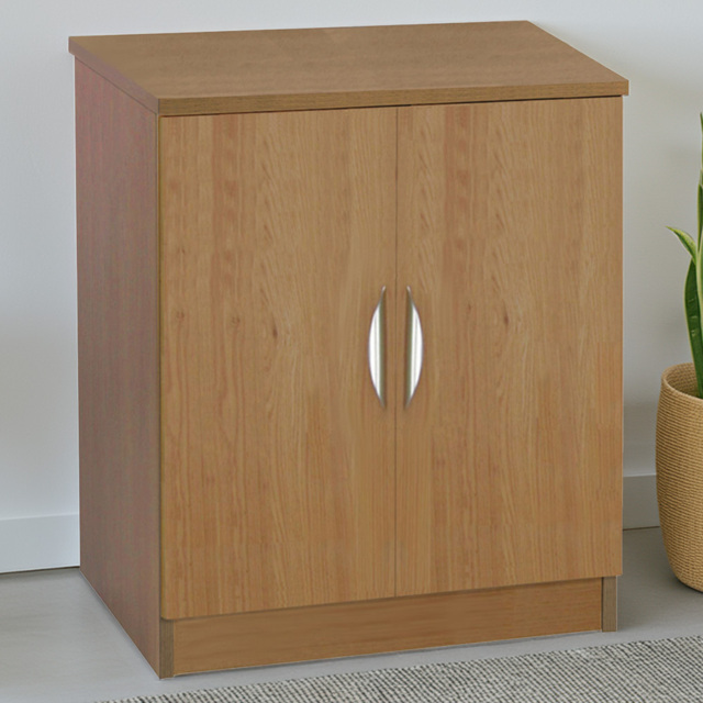 R White Cabinets 2 Door Brown Desk Height Cupboard - image 1