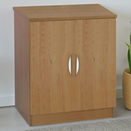 R White Cabinets 2 Door Brown Desk Height Cupboard - thumbnail 1