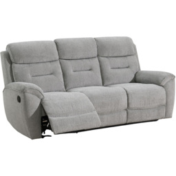 Clinton Light Grey 3 Seater Manual Recliner Sofa - thumbnail 2
