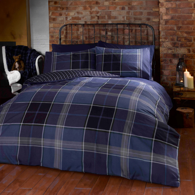 Rapport Home Argyle Double Blue Duvet Set - image 1