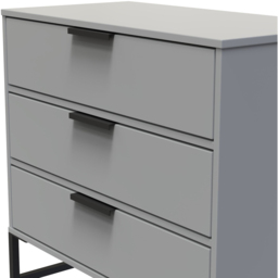 Crowndale Diego 3 Drawer Dusk Grey Chest of Drawers Ready Assembled - thumbnail 4