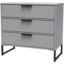 Crowndale Diego 3 Drawer Dusk Grey Chest of Drawers Ready Assembled - thumbnail 3
