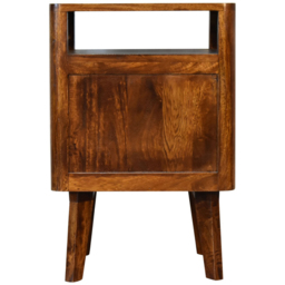 Artisan Furniture Reeve Dark Brown 2 Drawer Single Shelf Solid Wood Bedside Table - thumbnail 4