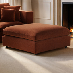 SOLACE+CO Asher Burnt Orange Chenille Footstool