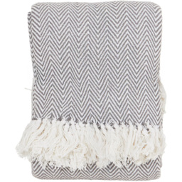 Winkworth Herringbone Throw - Grey - thumbnail 2