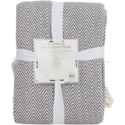 Winkworth Herringbone Throw - Grey - thumbnail 3