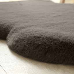 Taupe Soft Faux Fur Rug 90 x 60cm - thumbnail 3