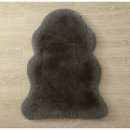 Taupe Soft Faux Fur Rug 90 x 60cm - thumbnail 1