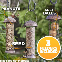 Marco Paul Acorn Twist Top Seed Fat Ball and Nut Bird Feeder 3 Pack - thumbnail 4