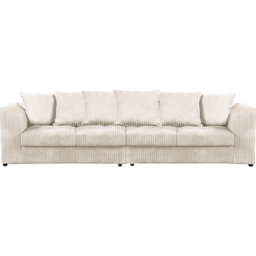 Luxor 4 Seater Cream Jumbo Cord Long Sofa with Scatter Back - thumbnail 2