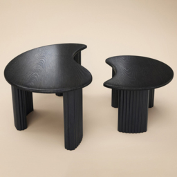 SOLACE+CO Clio Black Coffee Table Set of 2 - thumbnail 3