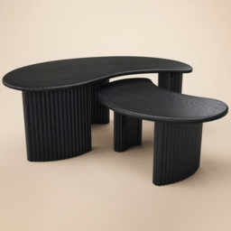 SOLACE+CO Clio Black Coffee Table Set of 2 - thumbnail 2