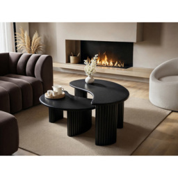 SOLACE+CO Clio Black Coffee Table Set of 2 - thumbnail 4