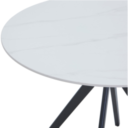 Core Products Aspen 4 Seater Round Dining Table Gloss White Sintered Stone and Black - thumbnail 3