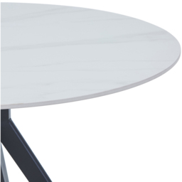 Core Products Aspen 4 Seater Round Dining Table Gloss White Sintered Stone and Black - thumbnail 4