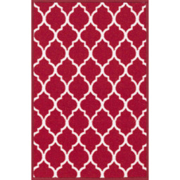 Desire Rugs Red Anti Slip Trellis Design Door Mat 80 x 150cm - thumbnail 1