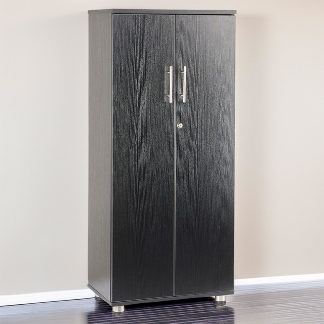 MMT Furniture Designs 2 Door Black Lockable Tall Filing Cabinet - image 1