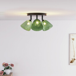 Archie 3 Arm Green Ceiling Light - thumbnail 3