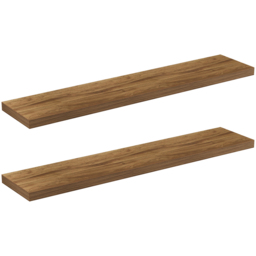 Homebase 120cm 2 Pack Mango Wood Effect Floating Shelf